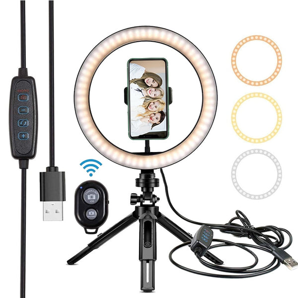 Aro de Luz LED Profesional para Videollamadas y Streaming