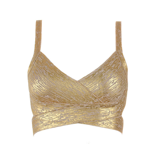 Traje Falda Corta con Hombros Inclinados y Efecto Bronceado - Image 2