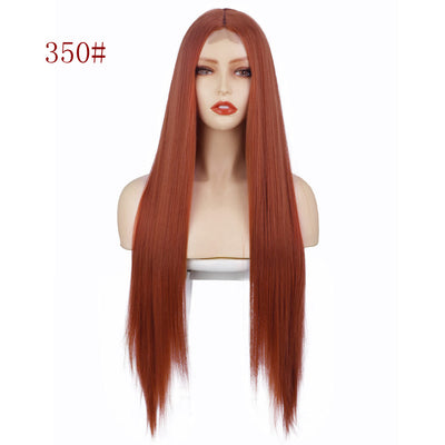 Peluca de Encaje Frontal en Fibra Térmica - Cabello Sintético Resistente al Calor - Image 5