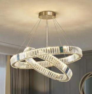 Lámpara de Cristal Postmoderna para Sala de Estar - Araña Redonda Acero Inoxidable Lujo - Image 11