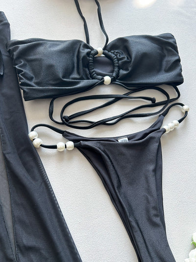 Traje de Baño Entallado con Cuello Halter y Abertura Lateral - Image 26