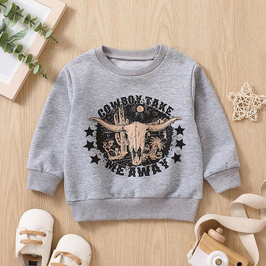 Suéter Infantil Gris con Estampado de Cabeza de Vaca - Image 2