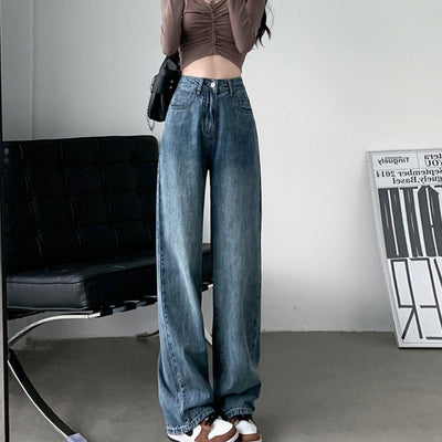 Jeans Acampanados de Talle Alto para Mujer Talla Grande con Efecto Drapeado