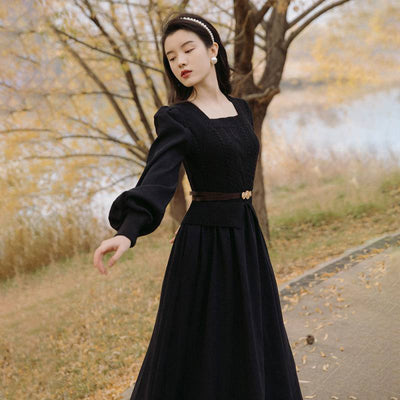 Vestido de Punto Francés con Mangas Abullonadas - Image 10