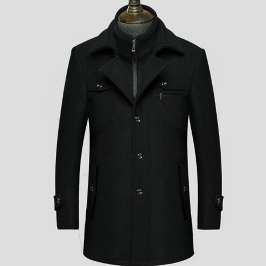 Abrigo Ejecutivo de Invierno para Hombre - Gabardina Gruesa con Doble Cuello