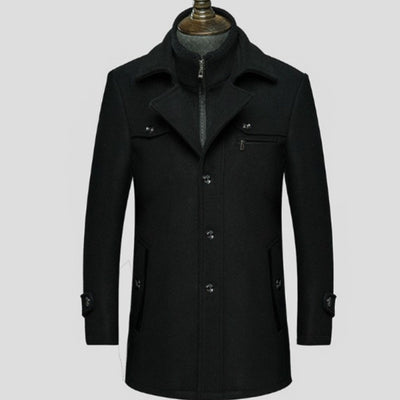 Abrigo Ejecutivo de Invierno para Hombre - Gabardina Gruesa con Doble Cuello