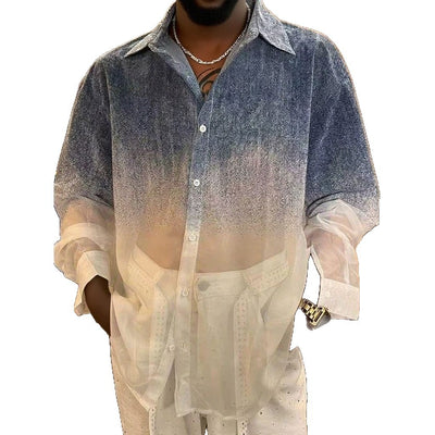 Camisa Degradado Semitransparente para Hombre - Image 5