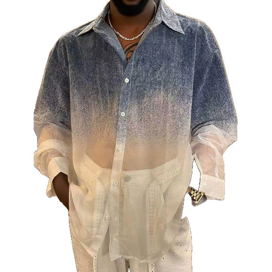 Camisa Degradado Semitransparente para Hombre - Image 5