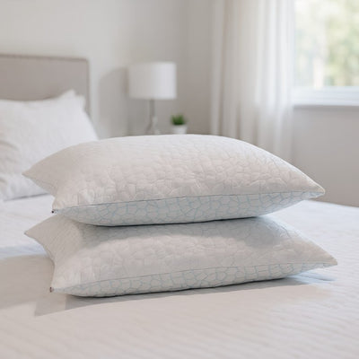 Almohada de Espuma Viscoelástica con Textura Refrescante y Patrón de Piedra Azul - Image 3