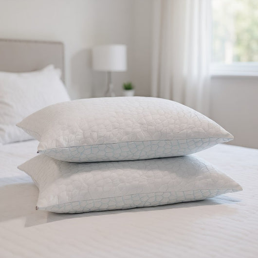 Almohada de Espuma Viscoelástica con Textura Refrescante y Patrón de Piedra Azul - Image 3