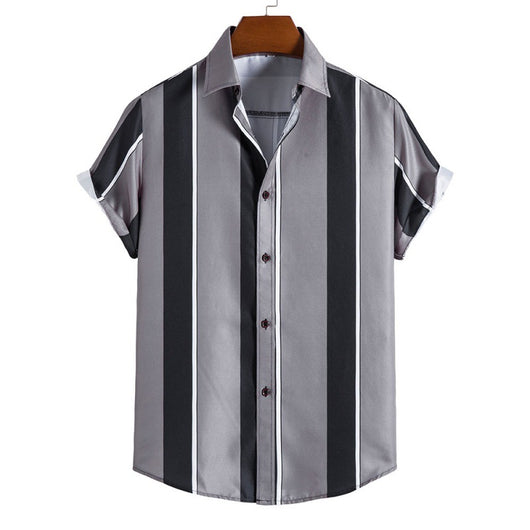 Camisa Casual de Rayas para Hombre - Manga Corta - Image 4