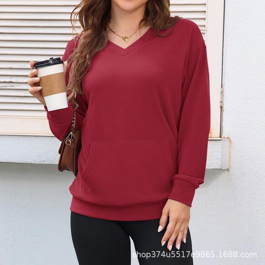 Blusa Larga de Manga Larga para Talla Grande - Otoño e Invierno - Image 14