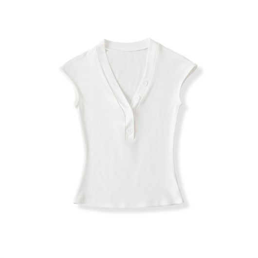 Playera Cuello V Ajustada de Manga Corta - Diseño Moderno y Favorecedor - Image 30