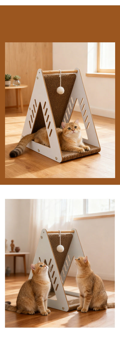 Árbol Rascador de Cartón Corrugado para Gatos - Nido y Centro de Juegos - Image 14