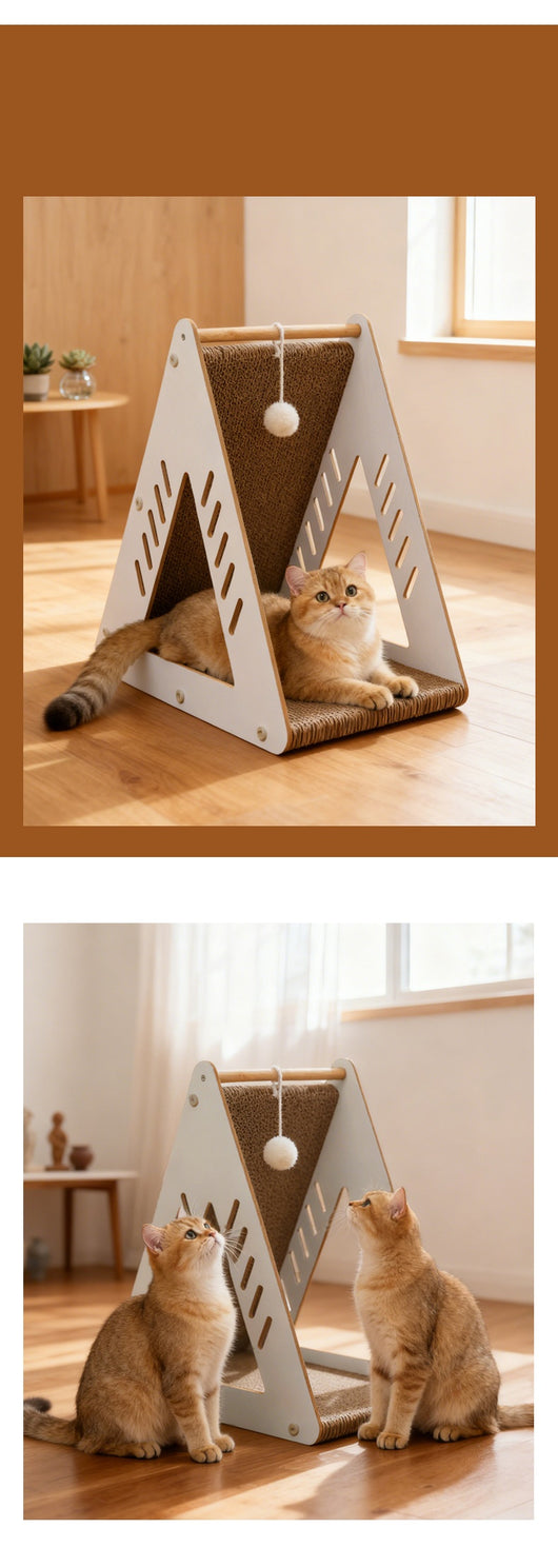 Árbol Rascador de Cartón Corrugado para Gatos - Nido y Centro de Juegos - Image 14