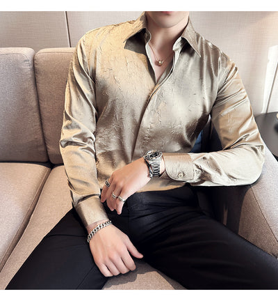 Camisa Larga Hombre Ice Silk Textura Premium - Transpirable y Fresca - Image 22