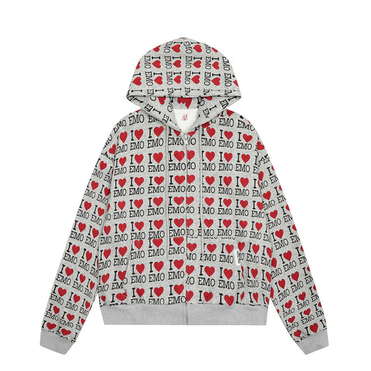 Cardigan Sudadera con Capucha Estampado Otoño Retro