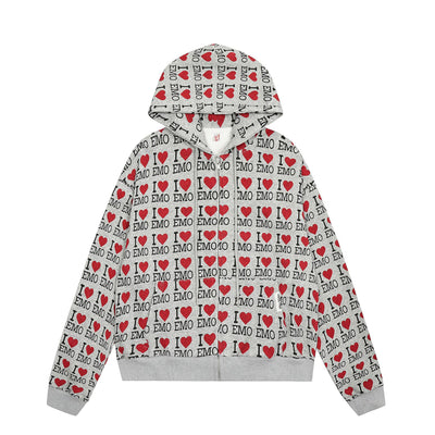 Cardigan Sudadera con Capucha Estampado Otoño Retro