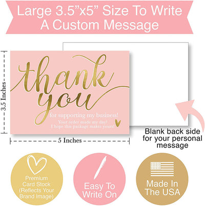 Pack de 50 Tarjetas de Agradecimiento 9cm - Gracias por Apoyar Mi Negocio - Image 5