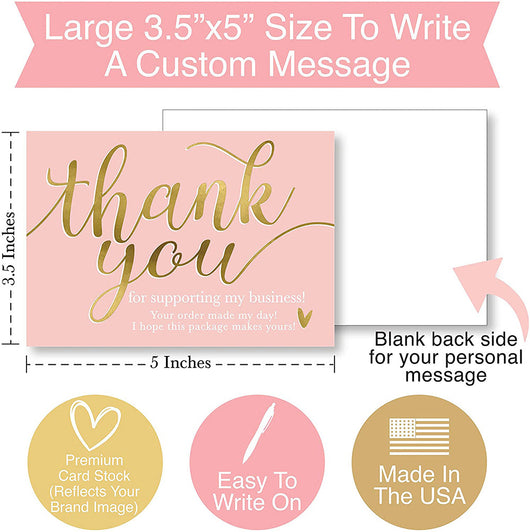 Pack de 50 Tarjetas de Agradecimiento 9cm - Gracias por Apoyar Mi Negocio - Image 5