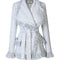 Chaqueta Oversized con Solapas Grandes y Flecos para Mujer