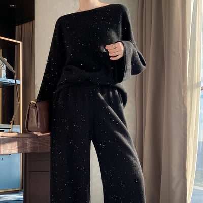 Conjunto de Dos Piezas: Suéter Cuello Alto Elegante con Pantalón Grueso - Image 13