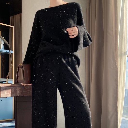 Conjunto de Dos Piezas: Suéter Cuello Alto Elegante con Pantalón Grueso - Image 13