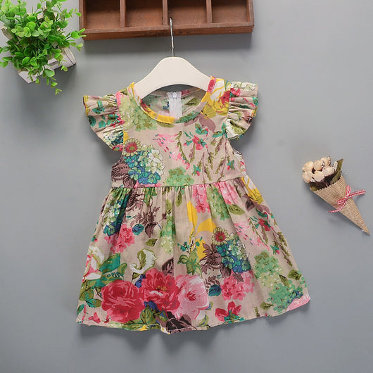 Vestido Infantil Algodón Floral Estampado para Verano - Image 25