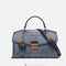 Bolso de Mano Azul con Textura de Serpiente - Diseño Premium para Mujer