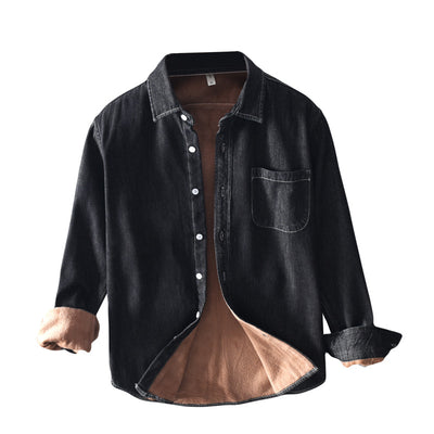 Camisa Denim Suave Manga Larga Estilo Coreano Holgada de Algodón - Image 11