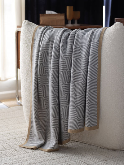 Manta de Lana Chenille Tejida Gris Premium - Image 7