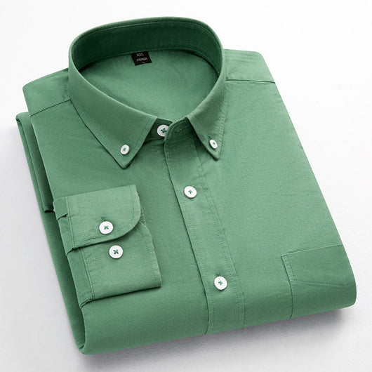 Camisa Oxford de Algodón Puro Transpirable para Hombre - Image 11