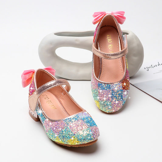 Zapatos Escolares Princesa con Detalles Brillantes para Niñas - Suela Suave y Cómoda