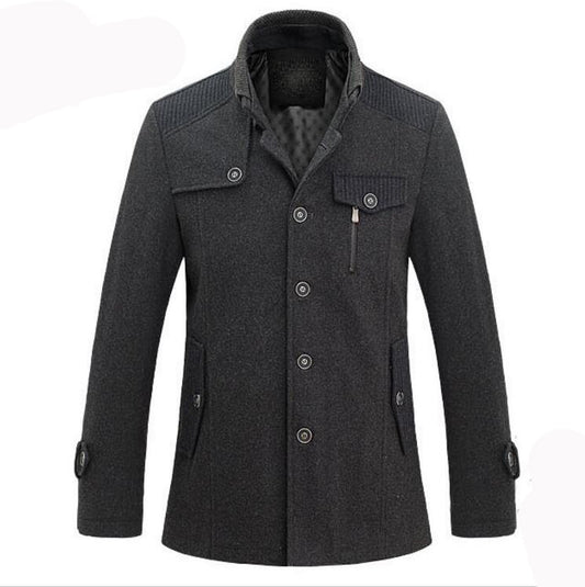 Abrigo Polar Tipo Trench Tejido Largo Medio para Hombre - Image 2
