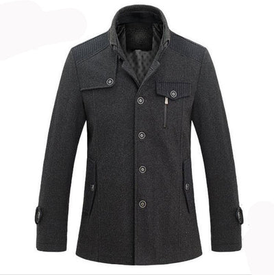Abrigo Polar Tipo Trench Tejido Largo Medio para Hombre - Image 2