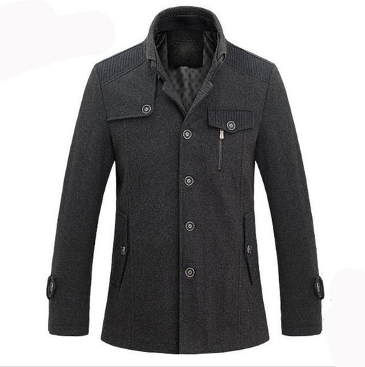 Abrigo Polar Tipo Trench Tejido Largo Medio para Hombre - Image 2