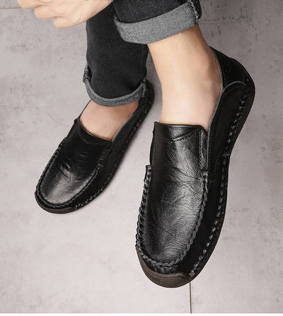 Mocasines Hombre Cuero Ligeros Antideslizantes Sin Cordones - Image 9