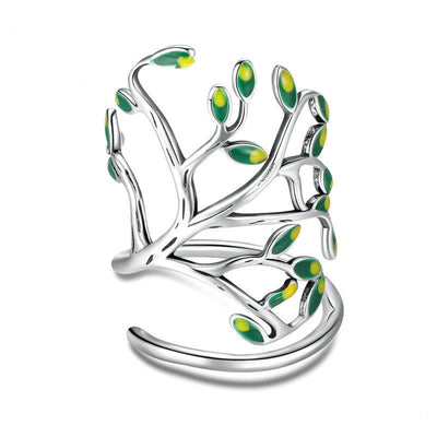 Anillo de Plata S925 Árbol de la Vida con Patrón Elegante - Image 9