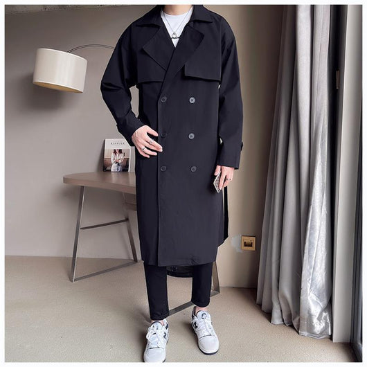 Abrigo Trench Coat Doble Botonadura Beige para Hombre - Image 7