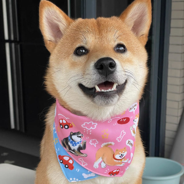 Carpeta Triangular Reversible Shiba Inu con Diseño Doble Cara
