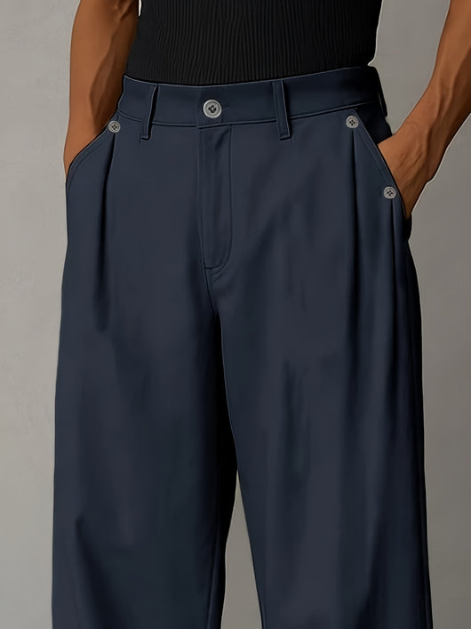 Pantalones Casuales Rectos de Color Liso para Hombre - Image 8