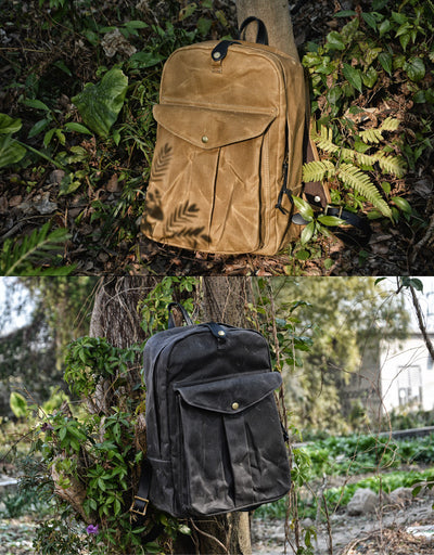 Mochila de Lona Retro con Gran Capacidad para Aventuras al Aire Libre - Image 12