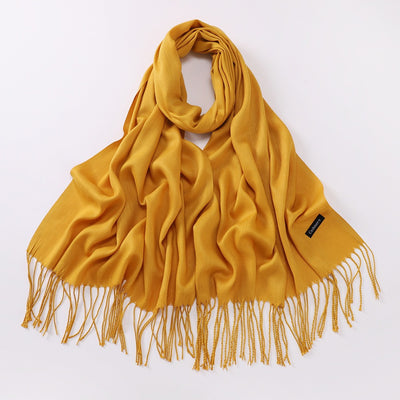 Bufanda Larga de Cashmira Suave - Color Liso para Otoño e Invierno - Image 31