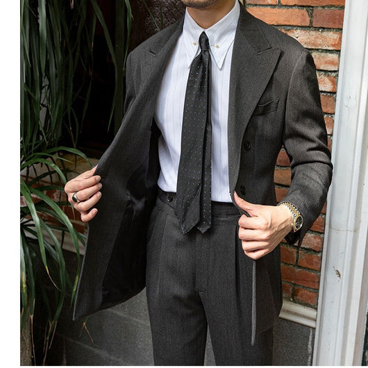 Camisa Casual para Hombre con Cuello Empire y Rayas - Image 2