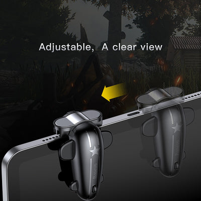 Black Baseus mobile phone game controller with an airplane design and star detail, for enhanced mobile gaming. - Image 5