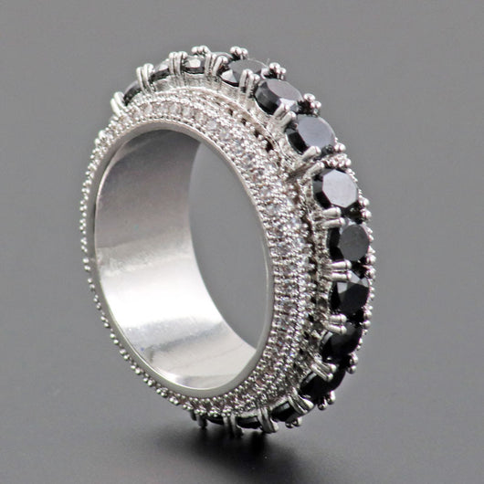 Anillo Hip-hop Giratorio con Diamantes y Circones Micro Incrustados - Image 5