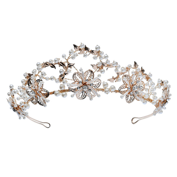 Tocado Nupcial de Perlas y Cristal - Diseño Exquisito - Image 10