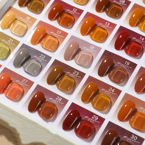 Set de Esmalte Gel Honey Milk Tea - 30 Colores Pop Celebrity