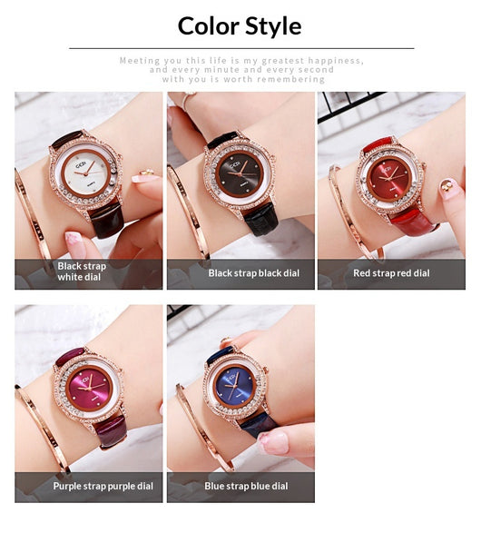Reloj Cinturón de Cuero Doble Diamante Versátil para Mujer - Image 16