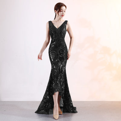 Vestido de Noche Elegante Escote V para Mujer - Diseño Sexy para Fiestas y Eventos - Image 3